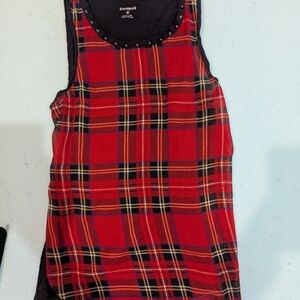Express Red Plaid Tank Top